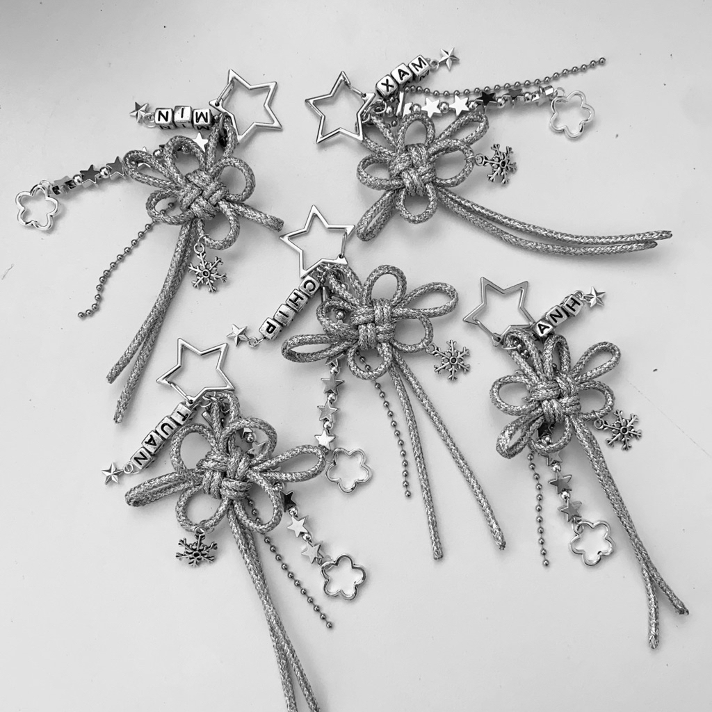 Móc Khóa Silver Bloom Ver2 – Hoa Bạc Lấp Lánh | Charmbag / Keychain - Custom tên riêng ( ghi chú )
