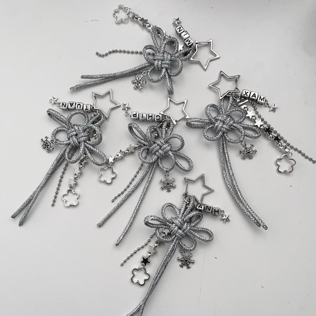 Móc Khóa Silver Bloom Ver2 – Hoa Bạc Lấp Lánh | Charmbag / Keychain - Custom tên riêng ( ghi chú )