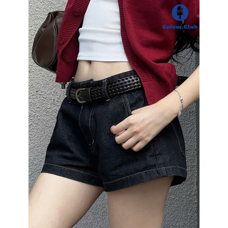 Quần Short ngắn nữ Denim Mood cạp trễ Calem Club chất liệu Jean dáng ngắn trên gối phong cách trẻ trung năng động | BigBuy360 - bigbuy360.vn