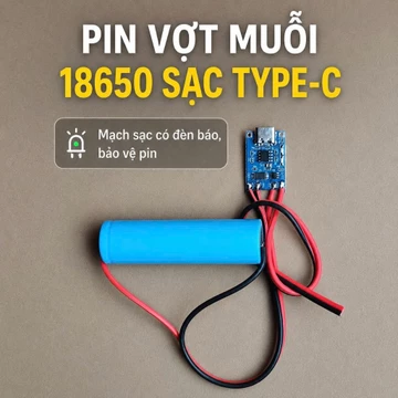 Pin Vợt Muỗi Đèn Pin 4.2V 1500maAh kèm mạch sạc || Pin vợt muỗi 4.2v ||Pin đèn pin 4.2v || Pin 18650 kèm sạc