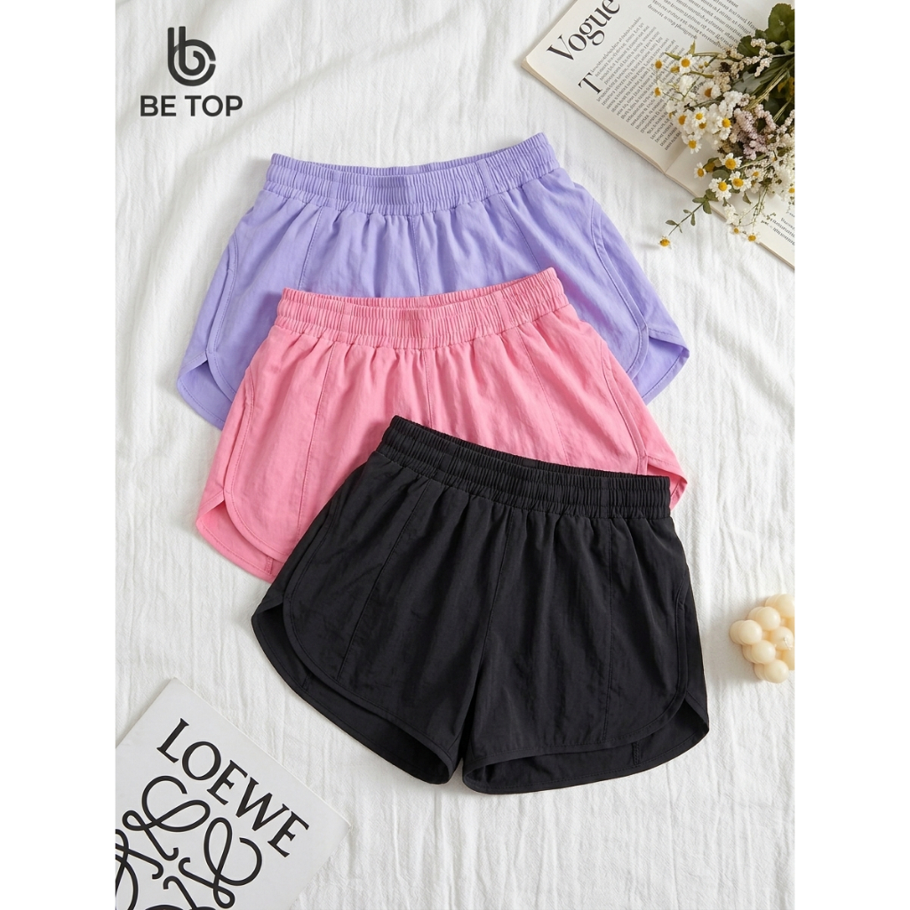 Quần Đùi Bé Gái BETOP, Quần Short Vải Gió Mềm Siêu Nhẹ Thoáng Mát, Dáng Thể Thao Năng Động Cho Bé QG02