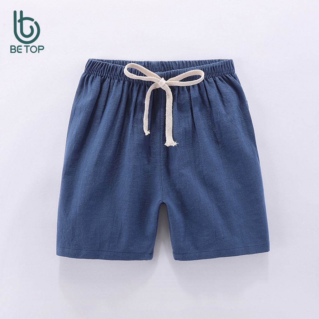Quần Đùi Vải Đũi Cho Bé BETOP, Quần Sooc Unisex Bé Trai Bé Gái, Mềm Mát Thoáng Khí Cho Bé 10-45kg (QT011)