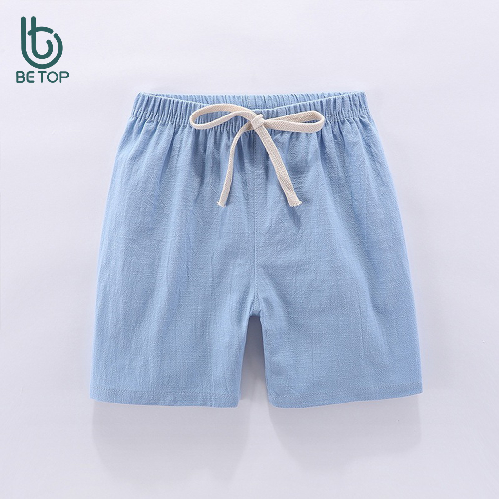 Quần Đùi Vải Đũi Cho Bé BETOP, Quần Sooc Unisex Bé Trai Bé Gái, Mềm Mát Thoáng Khí Cho Bé 10-45kg (QT011)