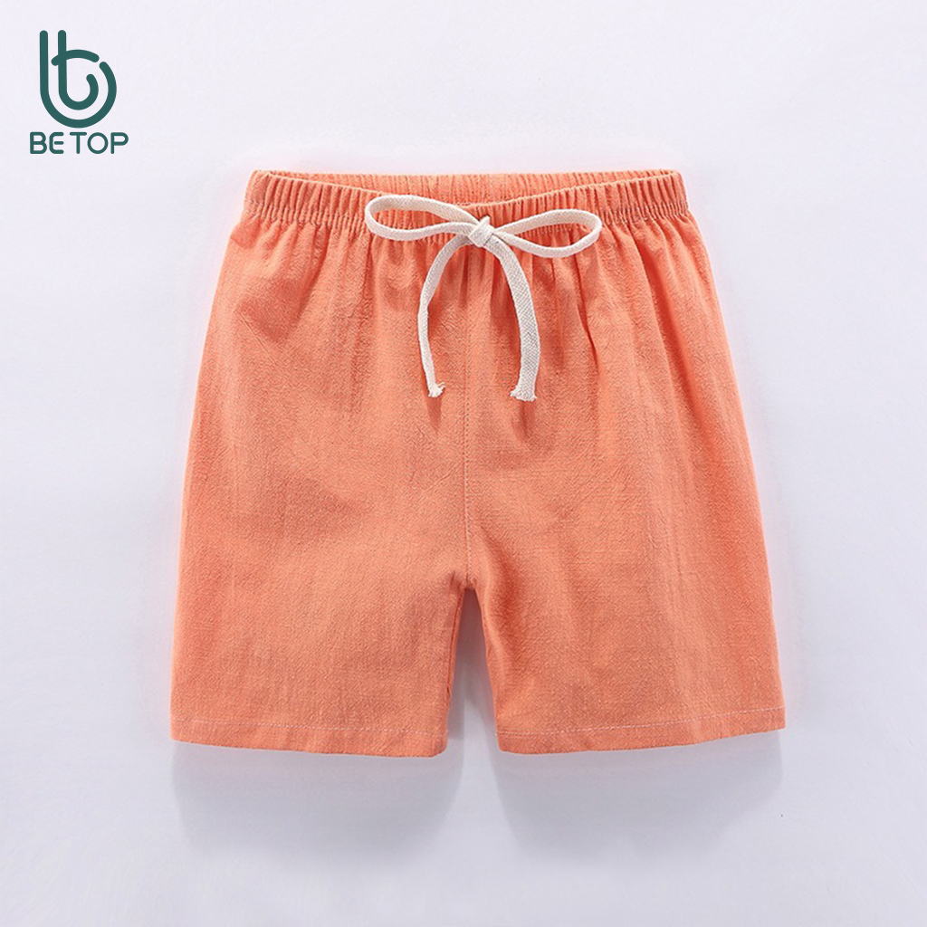 Quần Đùi Vải Đũi Cho Bé BETOP, Quần Sooc Unisex Bé Trai Bé Gái, Mềm Mát Thoáng Khí Cho Bé 10-45kg (QT011)