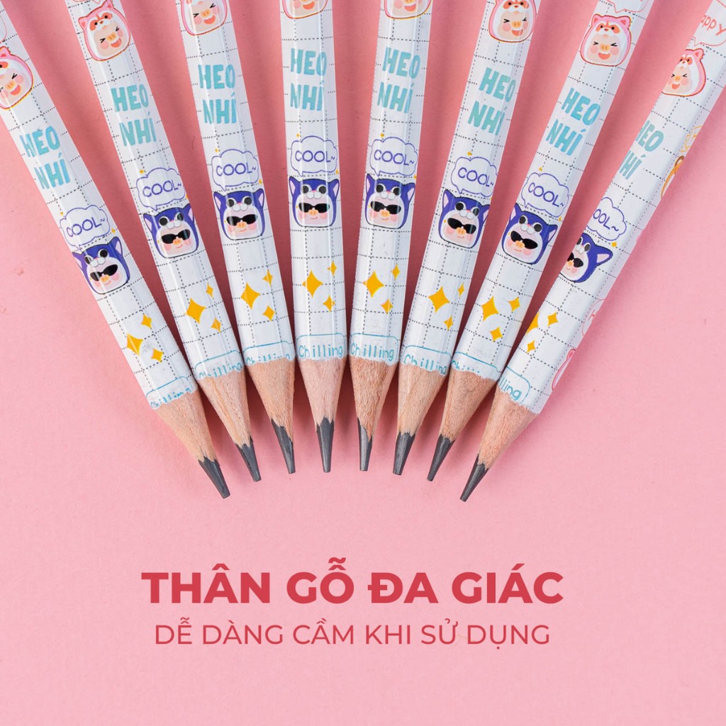 Bút Chì Heo Nhí CLASSMATE Bút Chì 2B, Chì Gỗ Có Tẩy, Nét Bút Mịn, Ăn Giấy, Bé Tập Viết, Nhạy Máy Chấm Thi CL-PC317