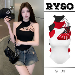 Áo Cổ Yếm Nữ Đan Dây Lệch Vai Có Mút Đệm Chất Thun Borip Co Giãn Ôm Body Tôn Dáng AY02 RYSO STORE
