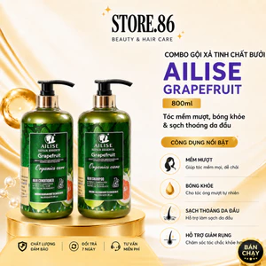 Combo Gội Xả Tinh Chất Bưởi AILISE 800ml | Tóc Mềm Mượt, Bóng Khỏe, Giảm Rụng, Hỗ Trợ Mọc Tóc