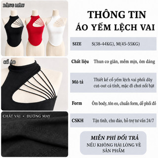 Áo Cổ Yếm Nữ Đan Dây Lệch Vai Có Mút Đệm Chất Thun Borip Co Giãn Ôm Body Tôn Dáng AY02 RYSO STORE