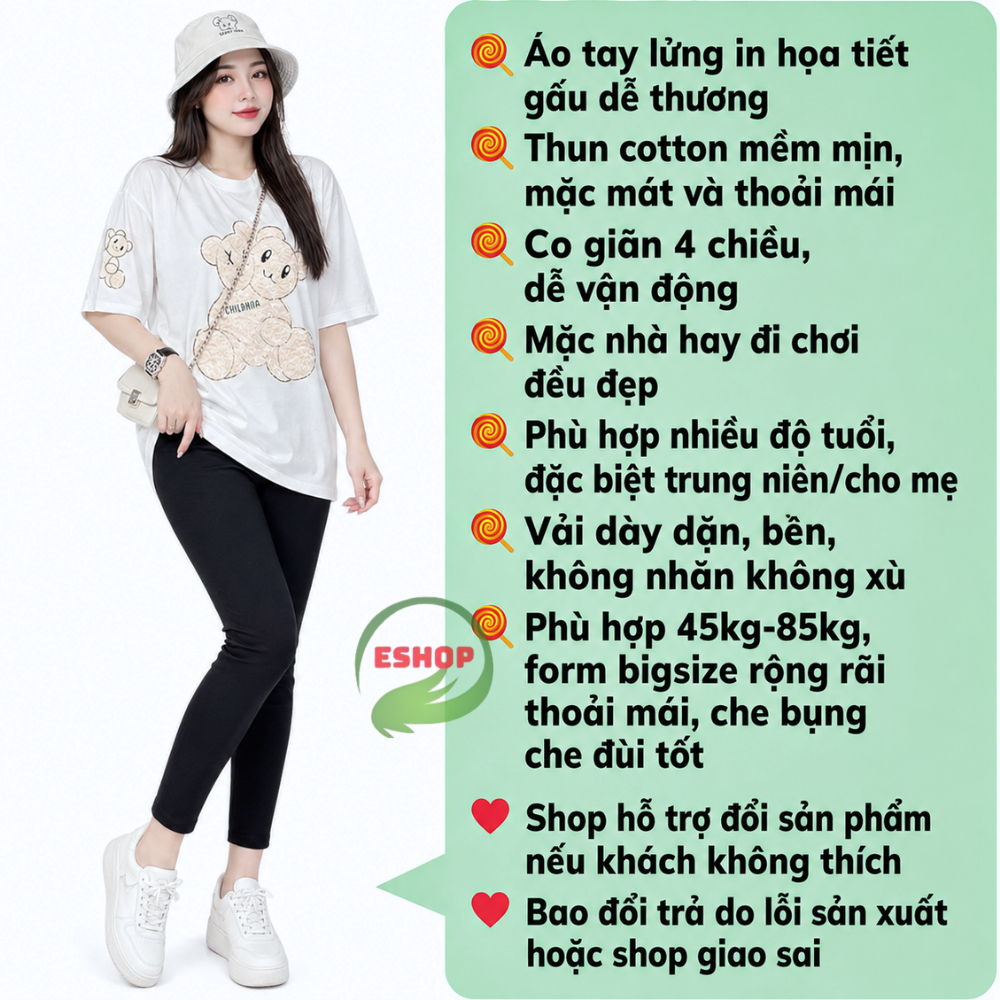 Set Đồ Bộ Nữ Bigsize 45-85Kg ESHOP Mặc Nhà Dễ Thương - Set Đồ Bộ Xinh Đi Chơi Trung Niên Cho Mẹ D5S9