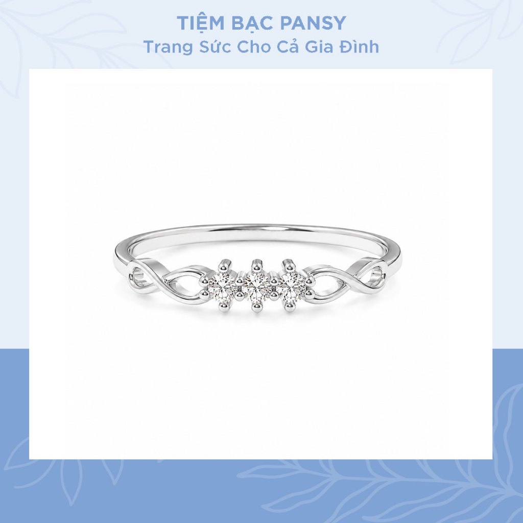 Nhẫn bạc nữ PANSY thiết kế vô cực - biểu tượng tình yêu vĩnh cửu chuẩn bạc ta