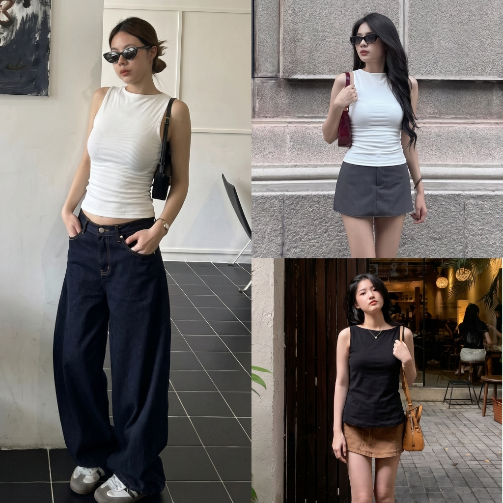 Áo ba lỗ nữ 2 LỚP thân trước LENOGI Áo sát nách 2 dây nữ bản to, áo tanktop phù hợp đi tập, đi chơi, đi biển hè A15