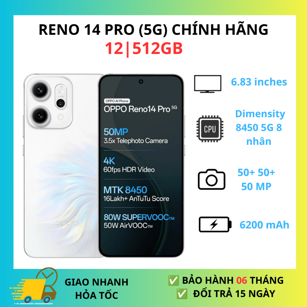 Điện Thoại Oppo Reno 14 Pro 5G (12GB-512GB) Chính Hãng
