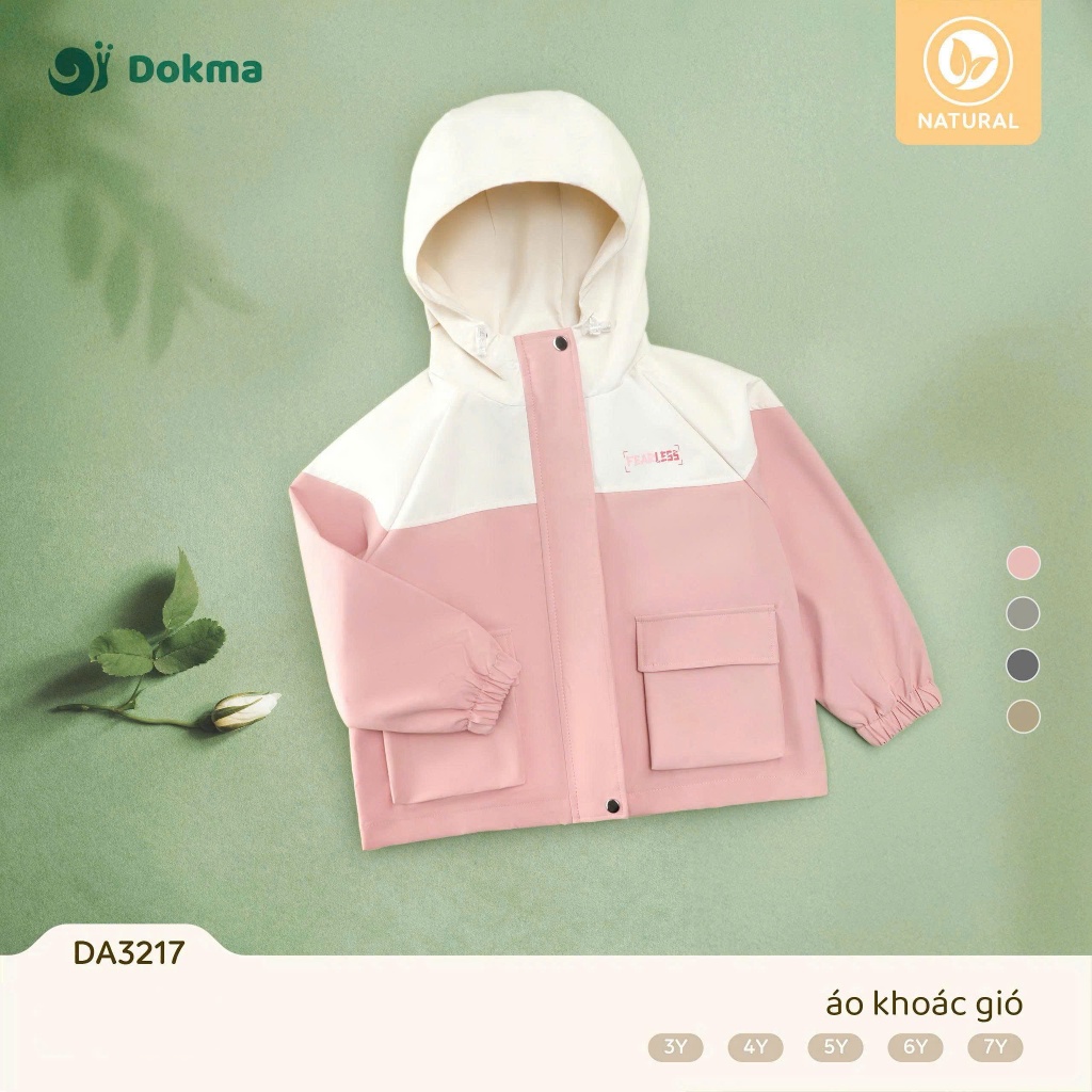 (12-22kg, 3-7Y) Áo Khoác Gió Có Mũ Dokma Cho Bé DA3214 DA3077 DA3216 DA3217