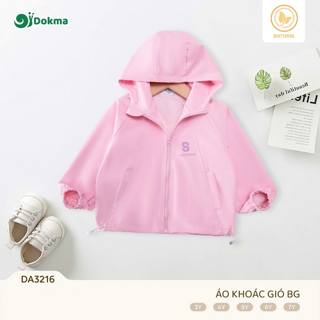 (12-22kg, 3-7Y) Áo Khoác Gió Có Mũ Dokma Cho Bé DA3214 DA3077 DA3216 DA3217