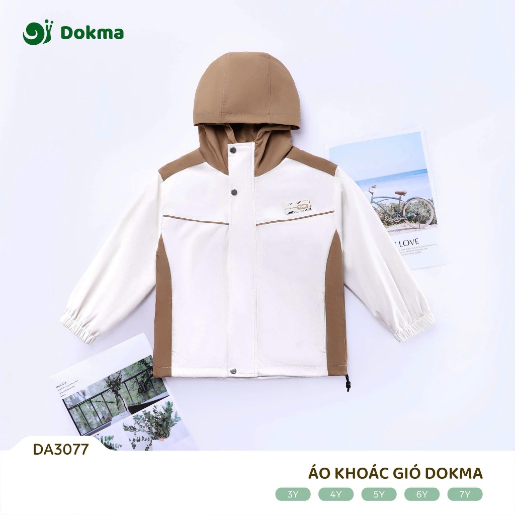 (12-22kg, 3-7Y) Áo Khoác Gió Có Mũ Dokma Cho Bé DA3214 DA3077 DA3216 DA3217