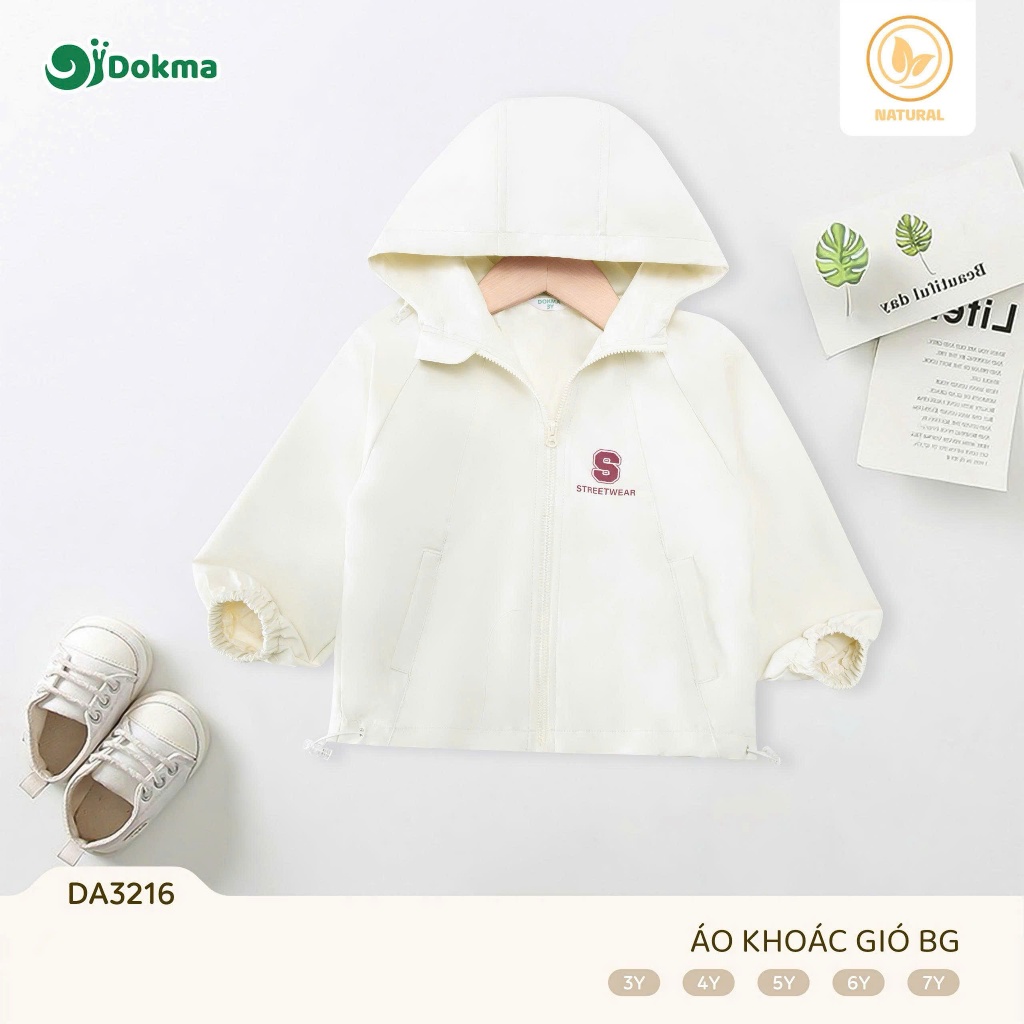 (12-22kg, 3-7Y) Áo Khoác Gió Có Mũ Dokma Cho Bé DA3214 DA3077 DA3216 DA3217