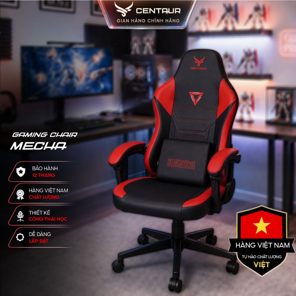 Ghế Gaming Centaur Mecha - Chân Kim Loại Chắc Chắn, Da PU Cao Cấp, Cơ Ngả 135 Độ | Centaur Việt Nam | BigBuy360 - bigbuy360.vn