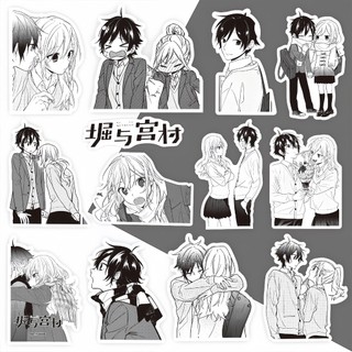 [hàng sẵn] Set 75 Stickers Horimiya Anime Manga Hình Dán Trắng Đen Chống thấm nước HD1
