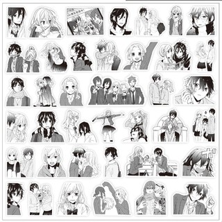 [hàng sẵn] Set 75 Stickers Horimiya Anime Manga Hình Dán Trắng Đen Chống thấm nước HD1