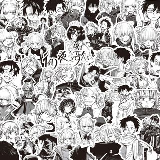[hàng sẵn] Set 70 Stickers Call of the Night Tiếng Gọi Của Màn Đêm Anime Manga Hình Dán Trắng Đen Chống Thấm Nước HD1