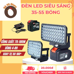 Đèn LED Siêu Sáng Sử Dụng Chân Pin Phổ Thông 35- 55 LED Với 2 Chế Độ Sáng, Có Cổng Sạc Điện Thoại USB