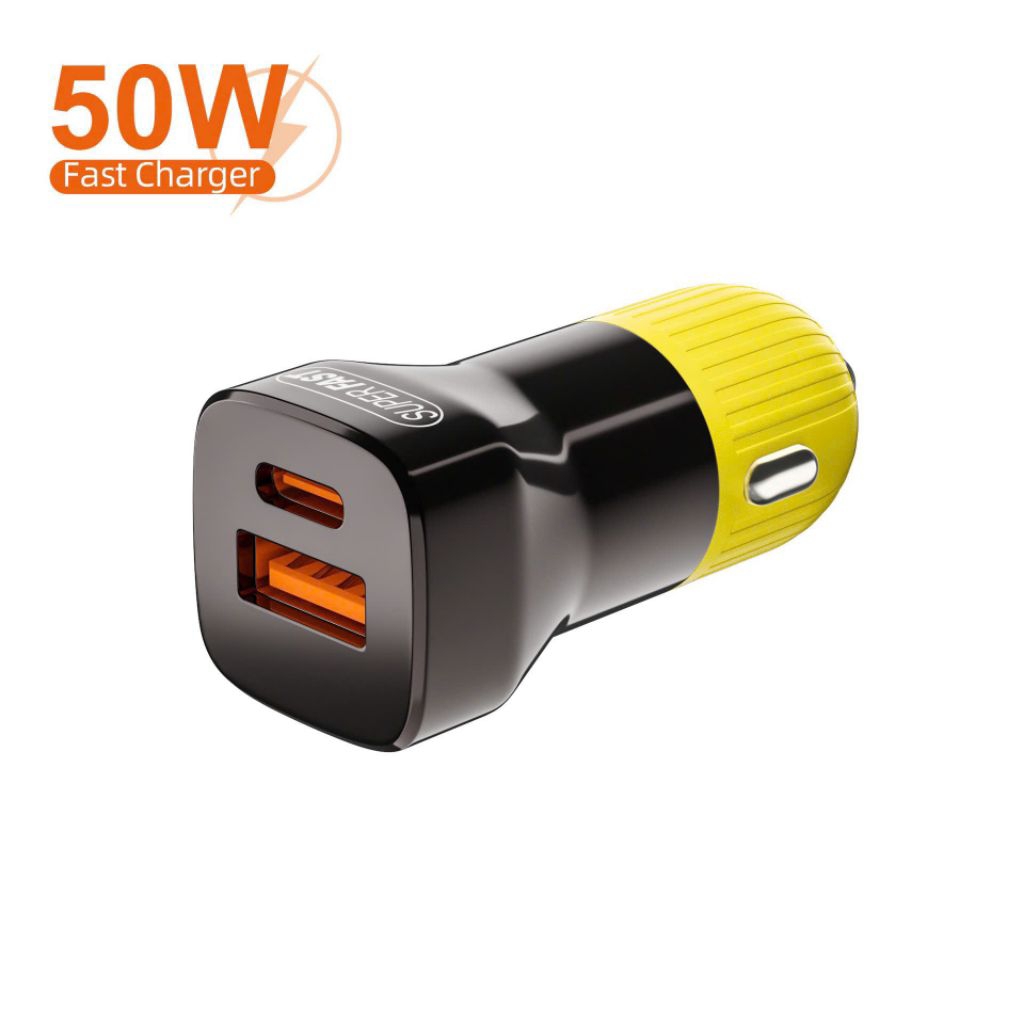 Tẩu sạc nhanh ô tô hỗ trợ hai cổng sạc USB và Type C APD-CC09 50W PD + QC3.0