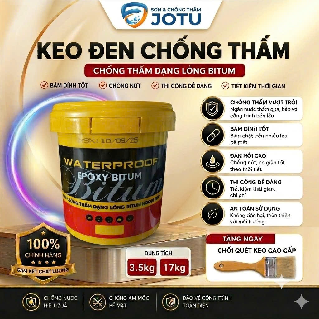 [1kg/5kg] Keo Đen Chống Thấm Dạng Lỏng Bitum - Giải Pháp Bảo Vệ Bền Vững Cho Mọi Bề Mặt