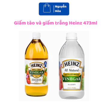 Combo 2 Chai Giấm Táo & Giấm Trắng Tinh Khiết Heinz 473ml Nhập Khẩu - Giấm Lên Men Tự Nhiên Cao Cấp - Nguyễn Hòa Mart