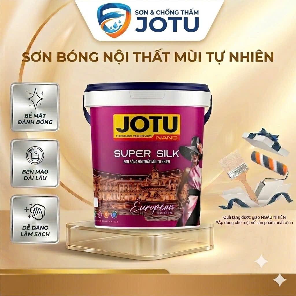 [1L] Sơn Bóng Nội Thất Mùi Tự Nhiên Jotu Nano - Bề Mặt Đanh Bóng, Dễ Lau Chùi, Bền Màu
