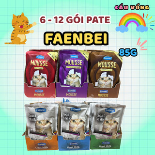 [Hỏa Tốc] 6 - 12 gói Pate sữa dê / kem Mousse FAENBEI cho mèo - Gói 85g