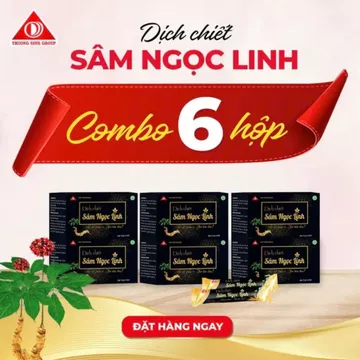 Combo 6 -Dịch Chiết Sâm Ngọc Linh Trường Sinh Hộp 15 Gói – Dạng Nước, Hồng Đẳng Sâm, Hỗ Trợ Tăng Cường Thể Lực