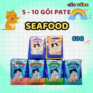 5 - 10 gói pate SEAFOOD cho mèo - Gói 60g