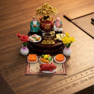 Bàn Thờ Thần Tài Thổ Địa Mini trang trí decor phong thủy mang lại may mắn, tài lộc