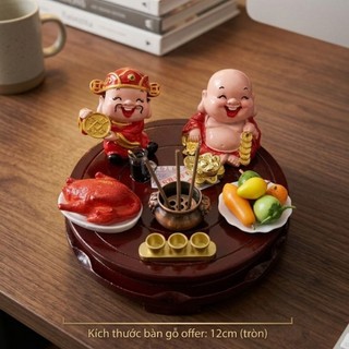 Bàn Thờ Thần Tài Thổ Địa Mini trang trí decor phong thủy mang lại may mắn, tài lộc