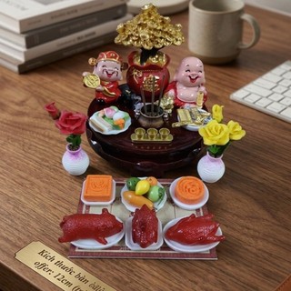 Bàn Thờ Thần Tài Thổ Địa Mini trang trí decor phong thủy mang lại may mắn, tài lộc