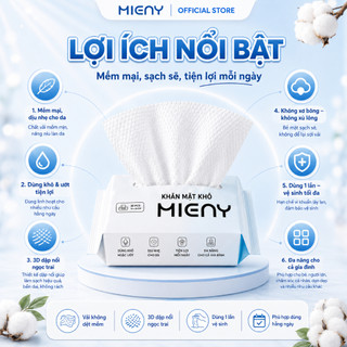 Khăn Mặt Khô MIENY 30/65/200 Tờ, Khăn Cotton Mềm Đa Năng Dùng Khô Ướt, Đa Năng, Nhỏ Gọn và Tiện Lợi