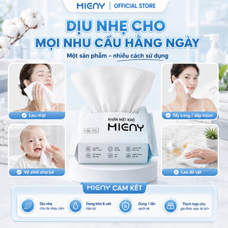Khăn Mặt Khô MIENY 30/65/200 Tờ, Khăn Cotton Mềm Đa Năng Dùng Khô Ướt, Đa Năng, Nhỏ Gọn và Tiện Lợi