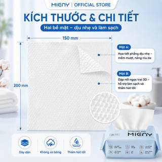 Khăn Mặt Khô MIENY 30/65/200 Tờ, Khăn Cotton Mềm Đa Năng Dùng Khô Ướt, Đa Năng, Nhỏ Gọn và Tiện Lợi