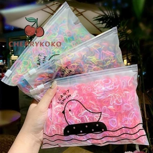 Set 1000 dây thun buộc tóc đuôi ngựa KIDSBOWS nhiều màu sắc dành cho bé gái