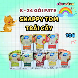 8 - 24 gói pate SNAPPY TOM trái cây Mix vị cho mèo - Gói 70g
