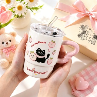 Cốc sứ quà tặng Cake cute 350ml quà tặng sinh nhật bạn gái, ly sứ dễ thương tặng bạn thân