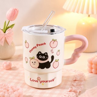Cốc sứ quà tặng Cake cute 350ml quà tặng sinh nhật bạn gái, ly sứ dễ thương tặng bạn thân