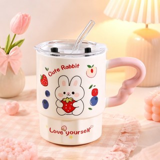 Cốc sứ quà tặng Cake cute 350ml quà tặng sinh nhật bạn gái, ly sứ dễ thương tặng bạn thân