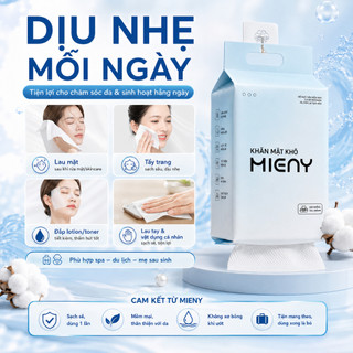 Khăn Lau Mặt Khô MIENY Size L 200 Tờ, Khăn Cotton Dùng 1 Lần 15x20cm Túi Rút Treo Tường, Tiện Lợi