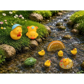 [ĐỘC QUYỀN]  🐤 Set Charm Resin Phao Vịt Mùa Hè Vịt Vàng Bơi Suối Dưa Hấu Cam Tươi Trang Trí Dép Handmade Cao Cấp 10 SET