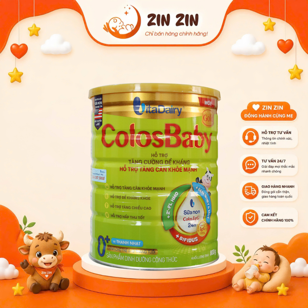 Mẫu Mới Nhất [VỊ THANH NHẠT] ColosBaby Gold0+,1+,2+ đủ số lon 800gr (DATE MỚI NHẤT-A)