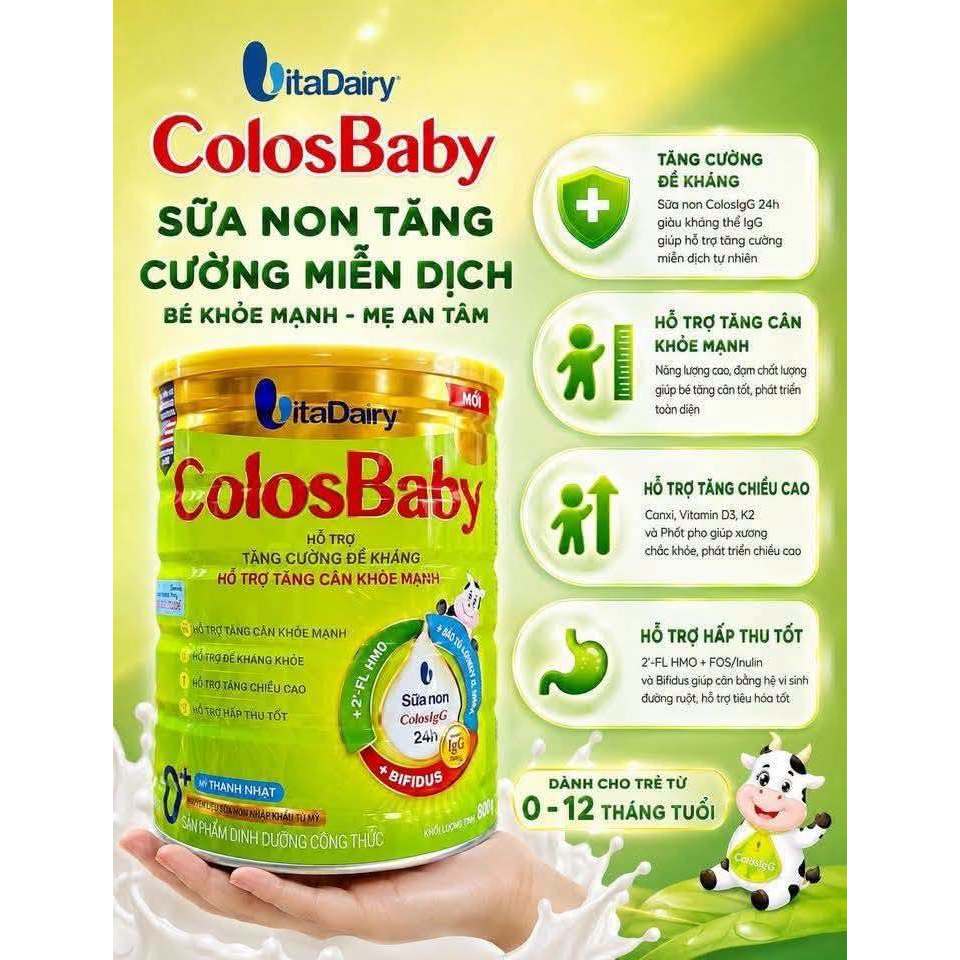 Mẫu Mới Nhất [VỊ THANH NHẠT] ColosBaby Gold0+,1+,2+ đủ số lon 800gr (DATE MỚI NHẤT-A)