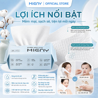 Khăn Lau Mặt Mềm MIENY 30 Tờ/Gói, Khăn Cotton Dùng 1 Lần Nhỏ Gọn Mang Đi Làm Du Lịch Lau Mặt Lau Tay