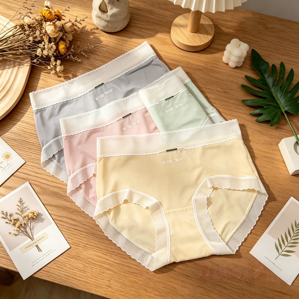 [COMBO5]Quần Lót Nữ Không Đường May Retro Trend - Chất Liệu Mềm Mịn, Thấm Hút Tốt, Co Giãn 4 Chiều LUCKORA