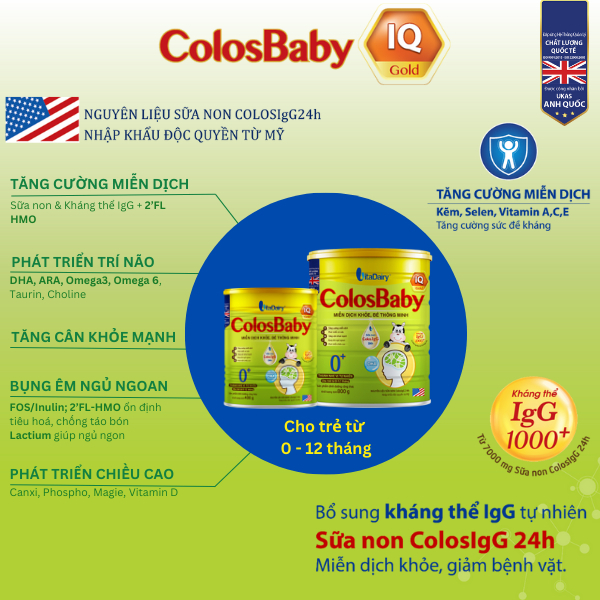 Sữa Colosbaby IQ 0+,1+,2+ đủ số lon 800gr (Date 2027)